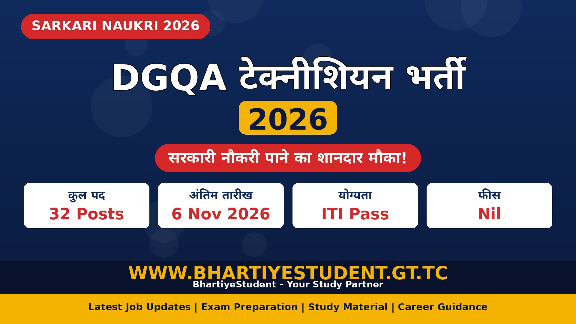 DGQA Technician Recruitment 2026 banner