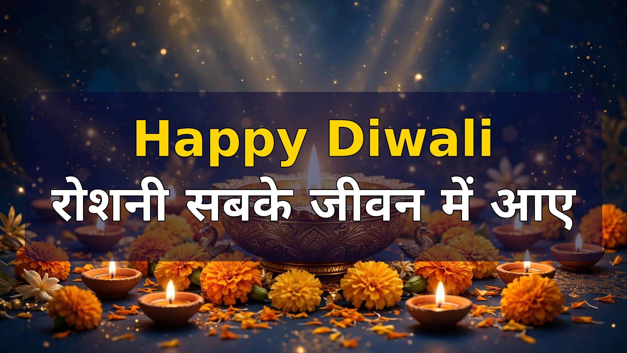 Happy Diwali poster Hindi roshni sabke jeevan me aaye